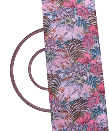 White Colour Floral Digital Print Chiffon Fabric